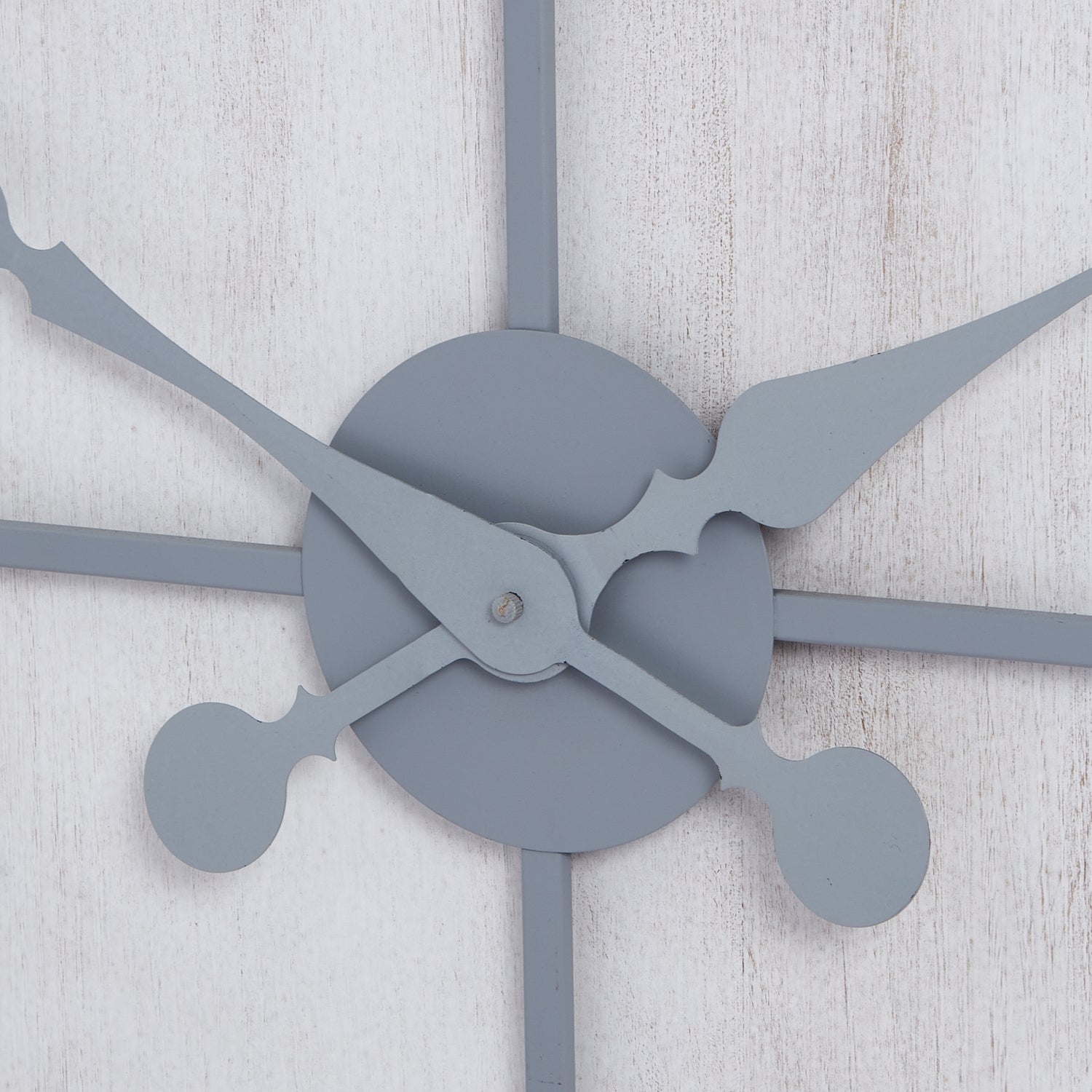 Harry Christian Home Large Light Grey & White Wash Panelled Wall Clock