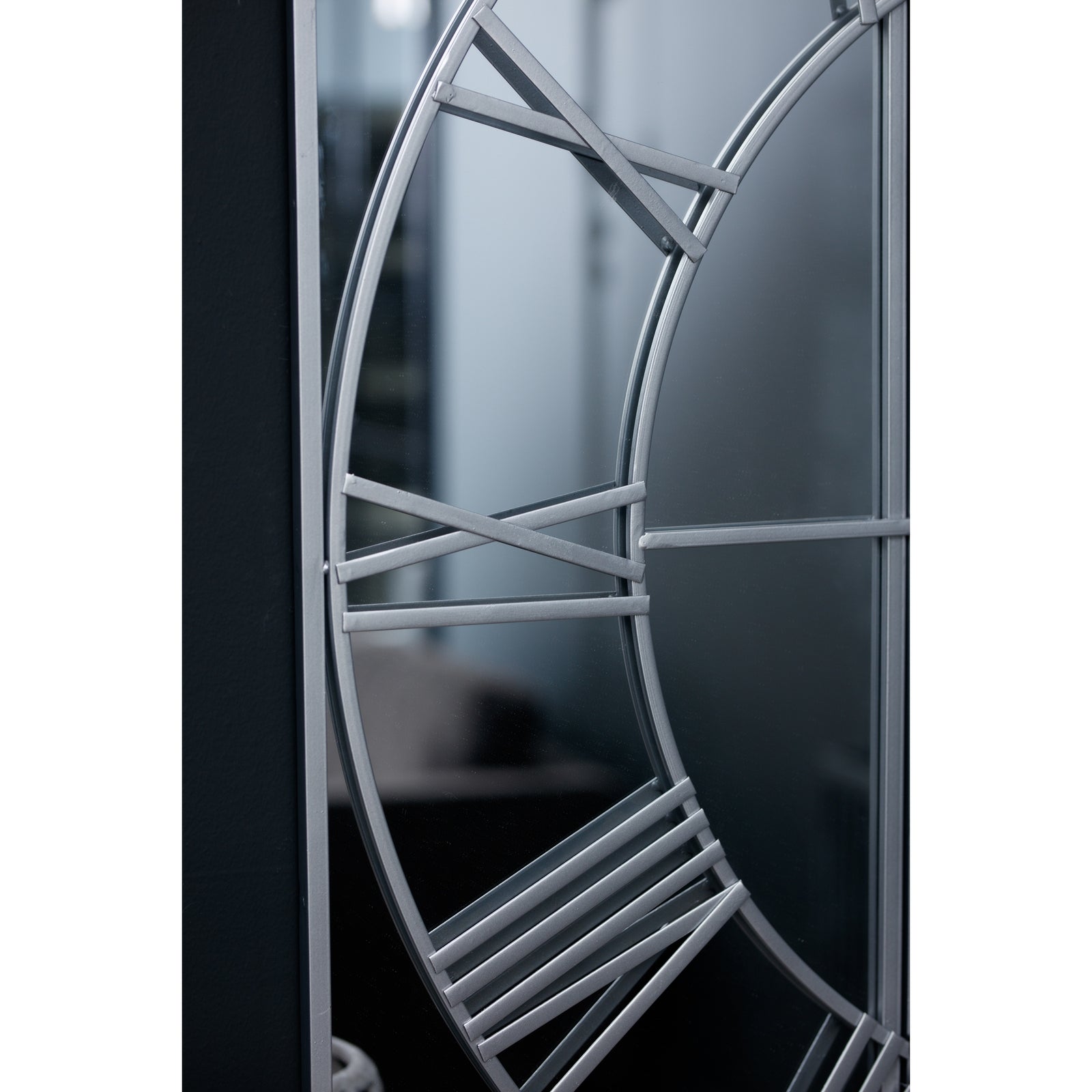 Harry Christian Home Large Statement Silver Mirrored Wall Clock