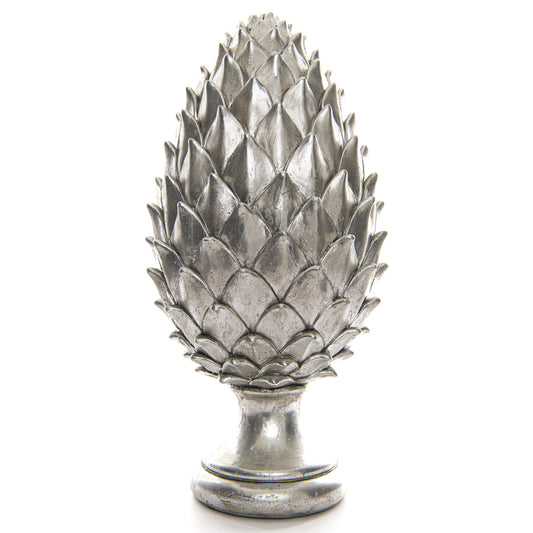 4O cm Tall Large Silver Pinecone Finial