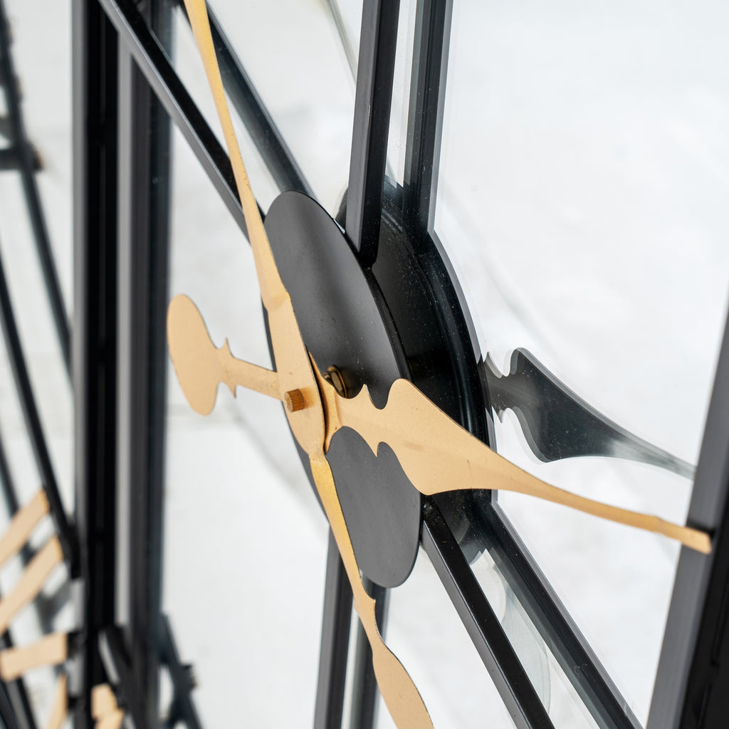 Harry Christian Home Statement Black and Gold Large Wall Clock