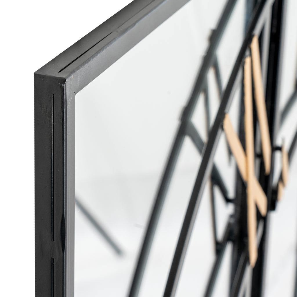 Harry Christian Home Statement Black and Gold Large Wall Clock