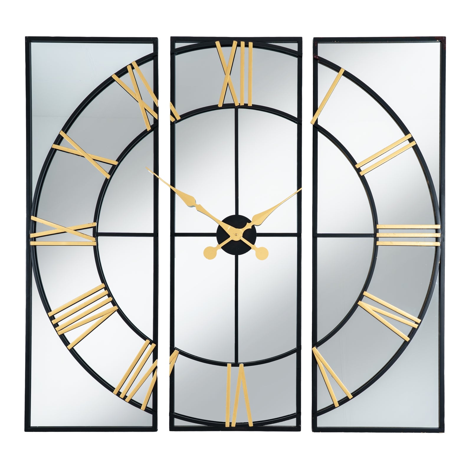 Harry Christian Home Statement Black and Gold Large Wall Clock