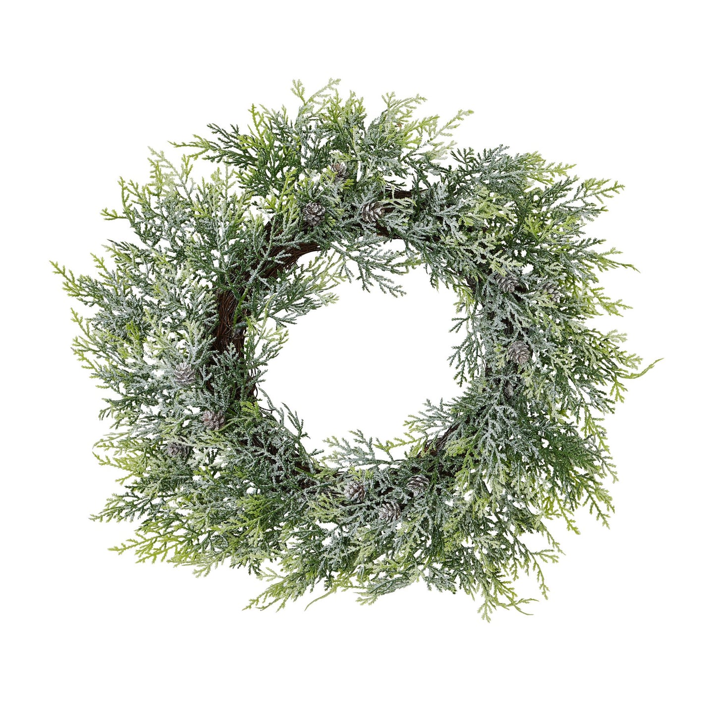 Luxury Frosted Pine Wreath With Pinecones