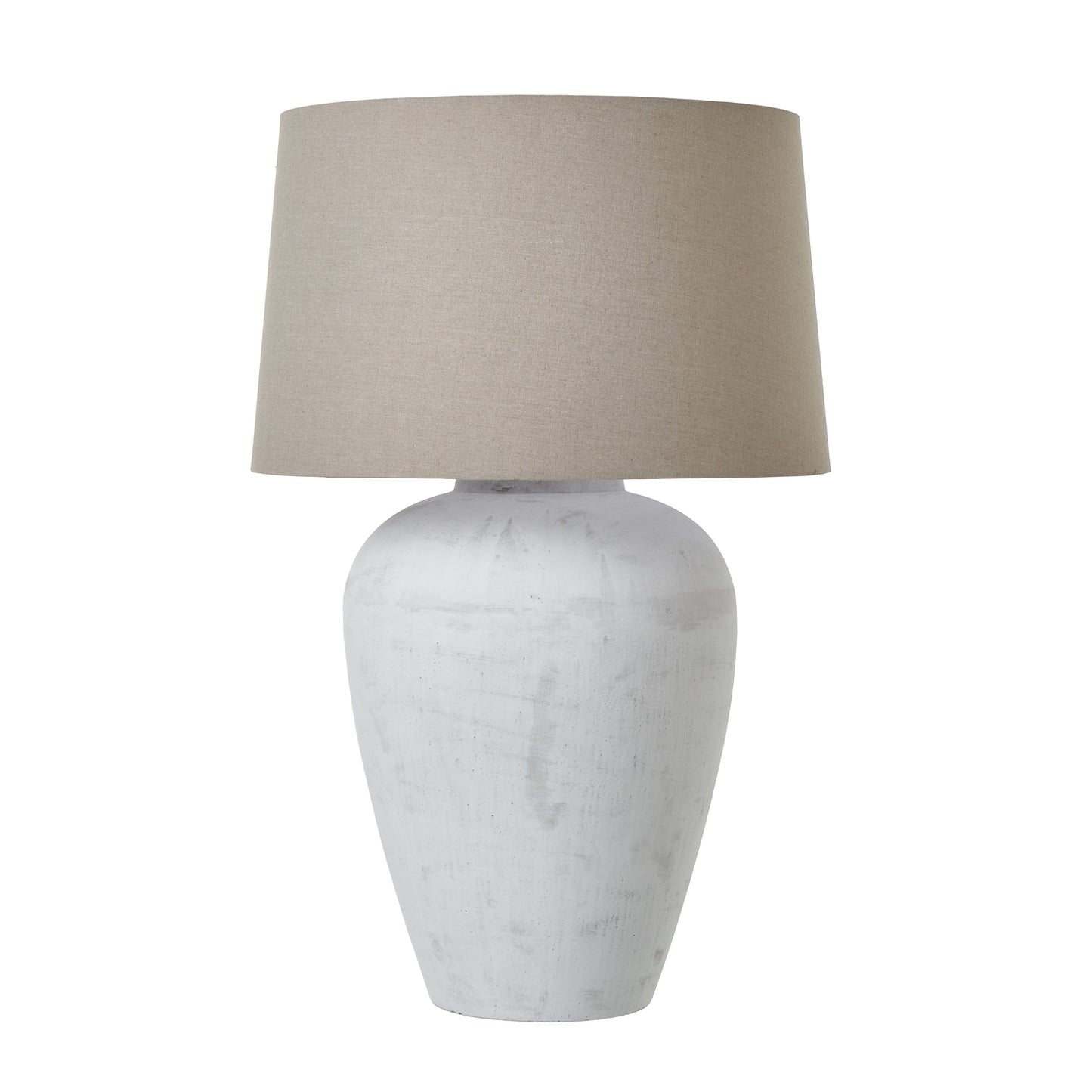 Athena Aged Stone Tall Table Lamp With Linen Shade