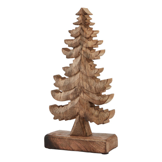 26cm Tall Natural Wooden Christmas Tree Ornament