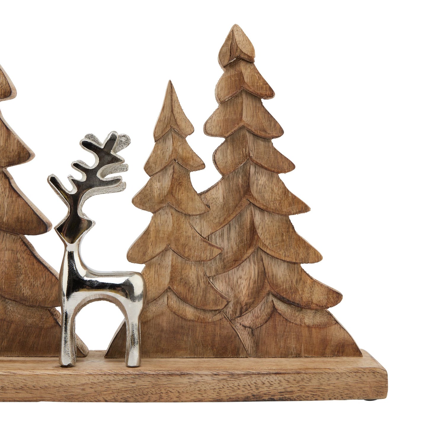 Large Wood And Metal Tree And Reindeer Decoration