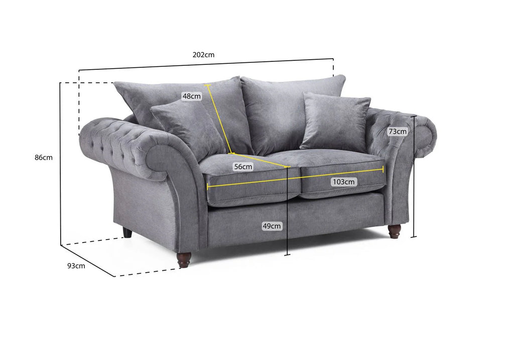 The Windsor 2 Seater Sofa In Grey