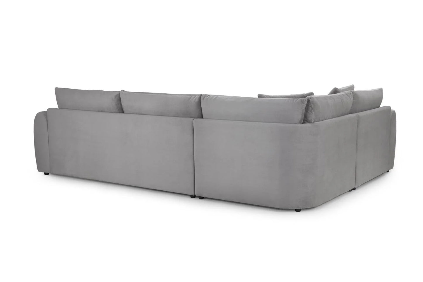 Mirabel Left Hand Facing Corner Sofa In Grey Velvet