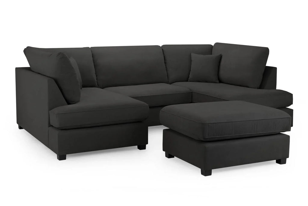 Valencia Cinema U-Shape Sofa In Black