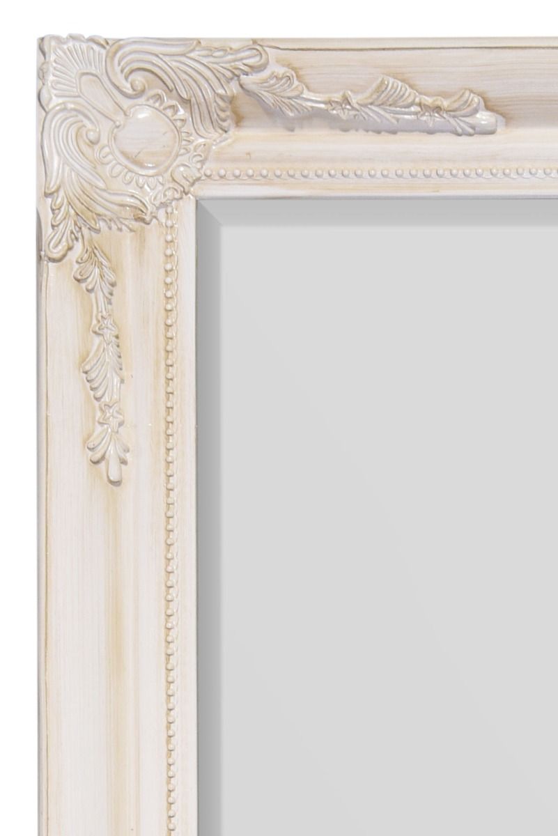 6.7 Foot Tall Extra Large Leaner Mirror in Aged Ivory