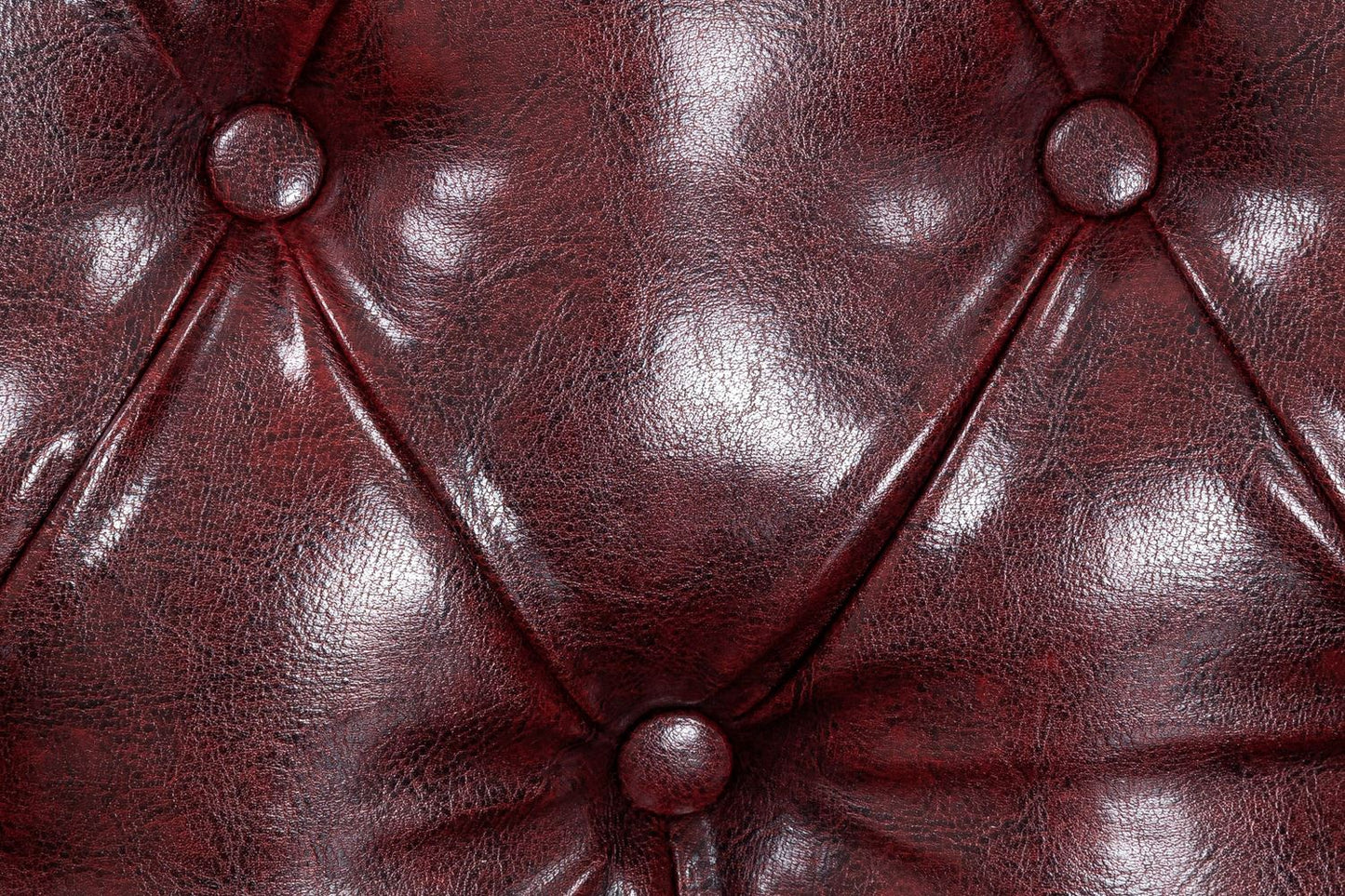 2 Seater Antique Oxblood Red Leather Chesterfield Sofa