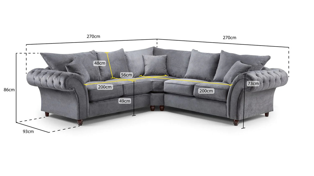 The Windsor Large Corner Sofa In Stone