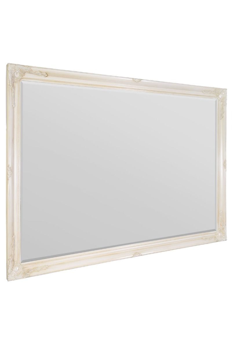 6.7 Foot Tall Extra Large Leaner Mirror in Aged Ivory