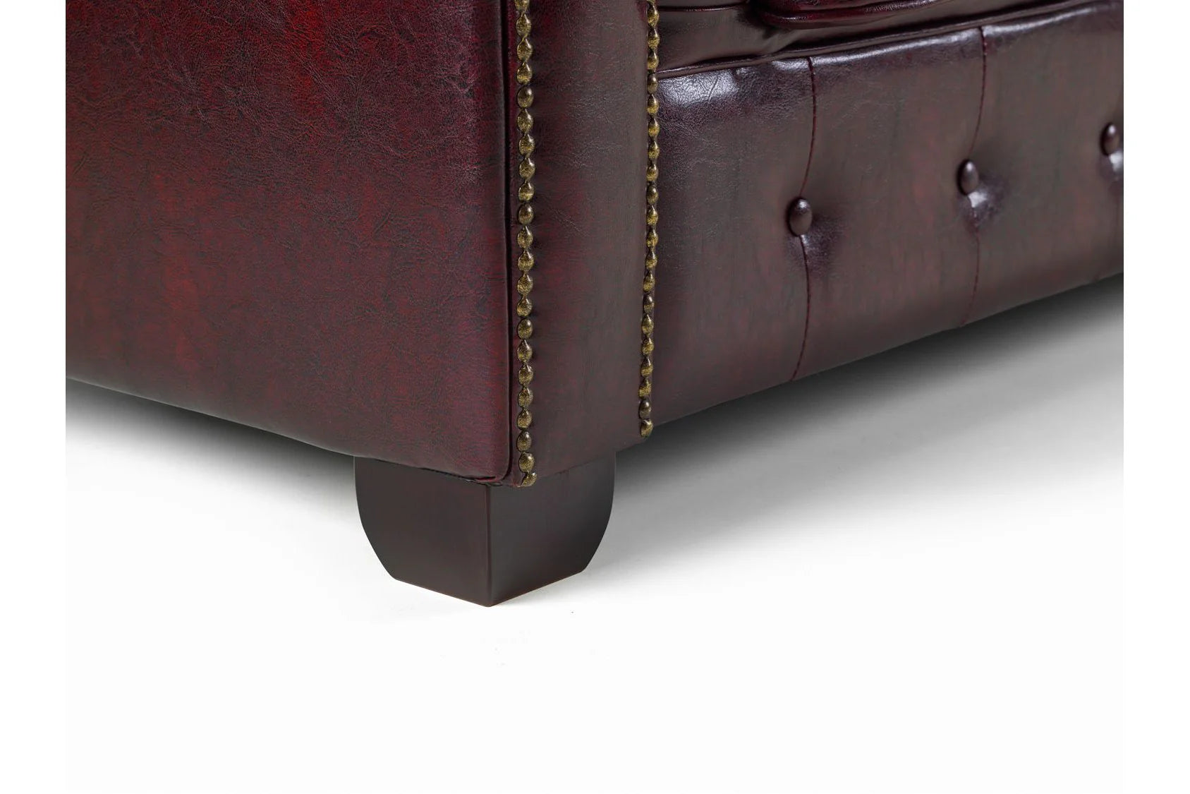 The Lancaster Chesterfield Armchair In Oxblood Red Leather