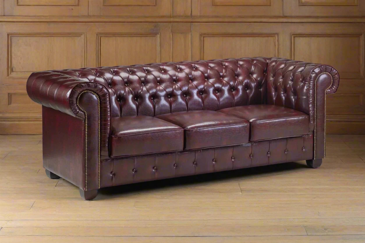 Oxblood Red Chesterfield 3 Seater Sofa Heritage Home UK