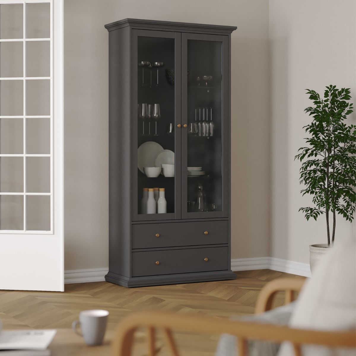 Harry Christian Home Deluxe Shaker Style Matt Grey Living Room Set