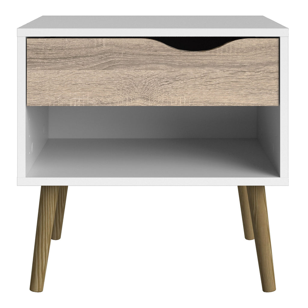 Harry Christian Home Modern White-Oak Bedside Cabinet