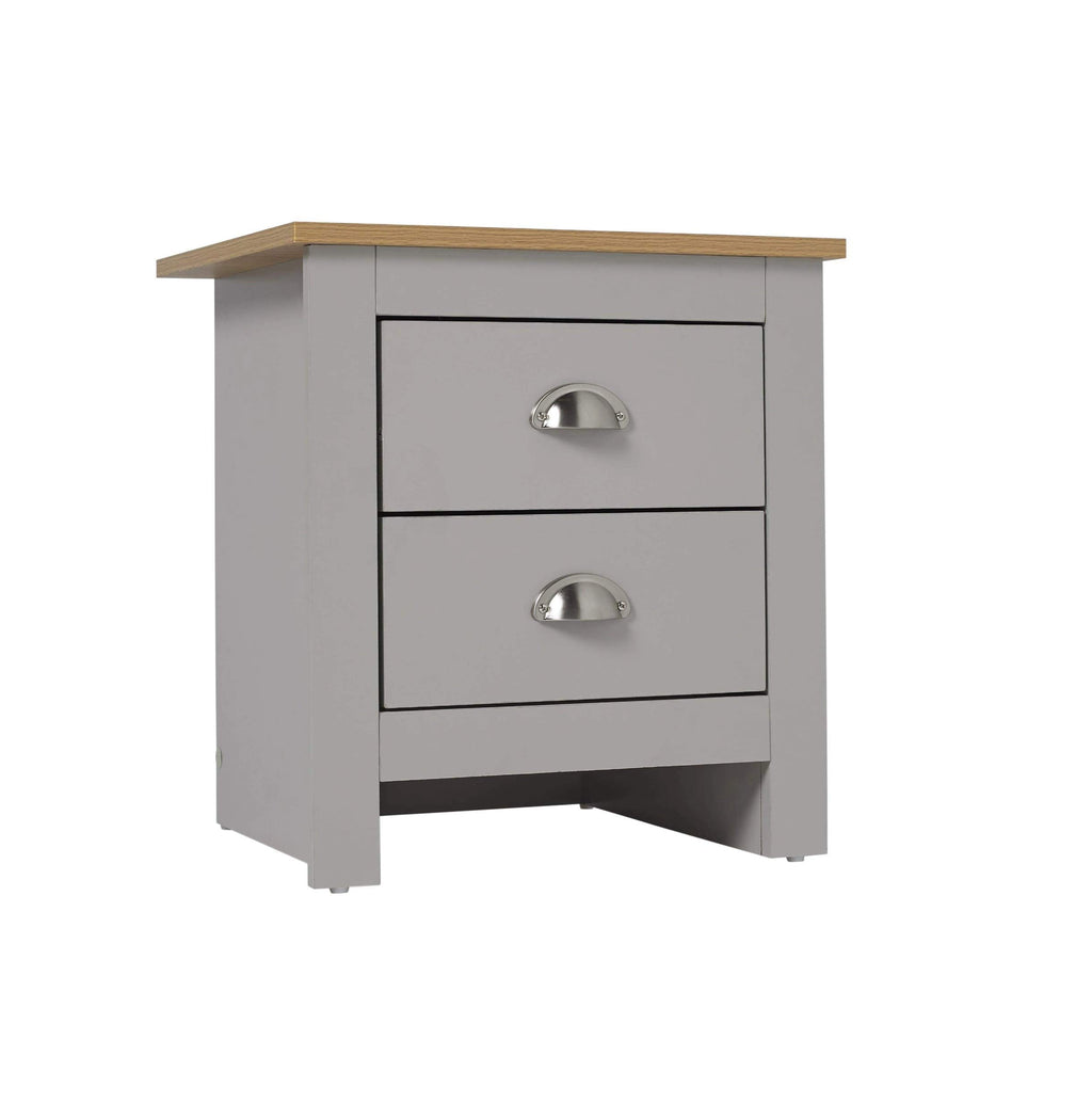 Harry Christian Home Grey And Oak Three Piece Bedroom Furniture Set