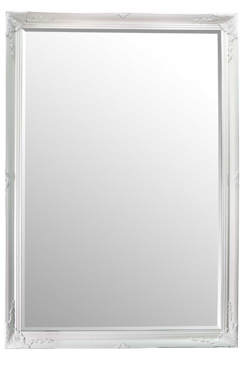 6.7 Foot Tall Extra Large Leaner Mirror in White