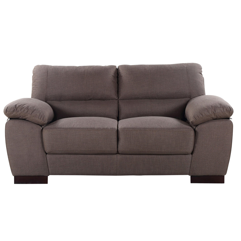 Dark Brown Woven Fabric 2 Seater Sofa