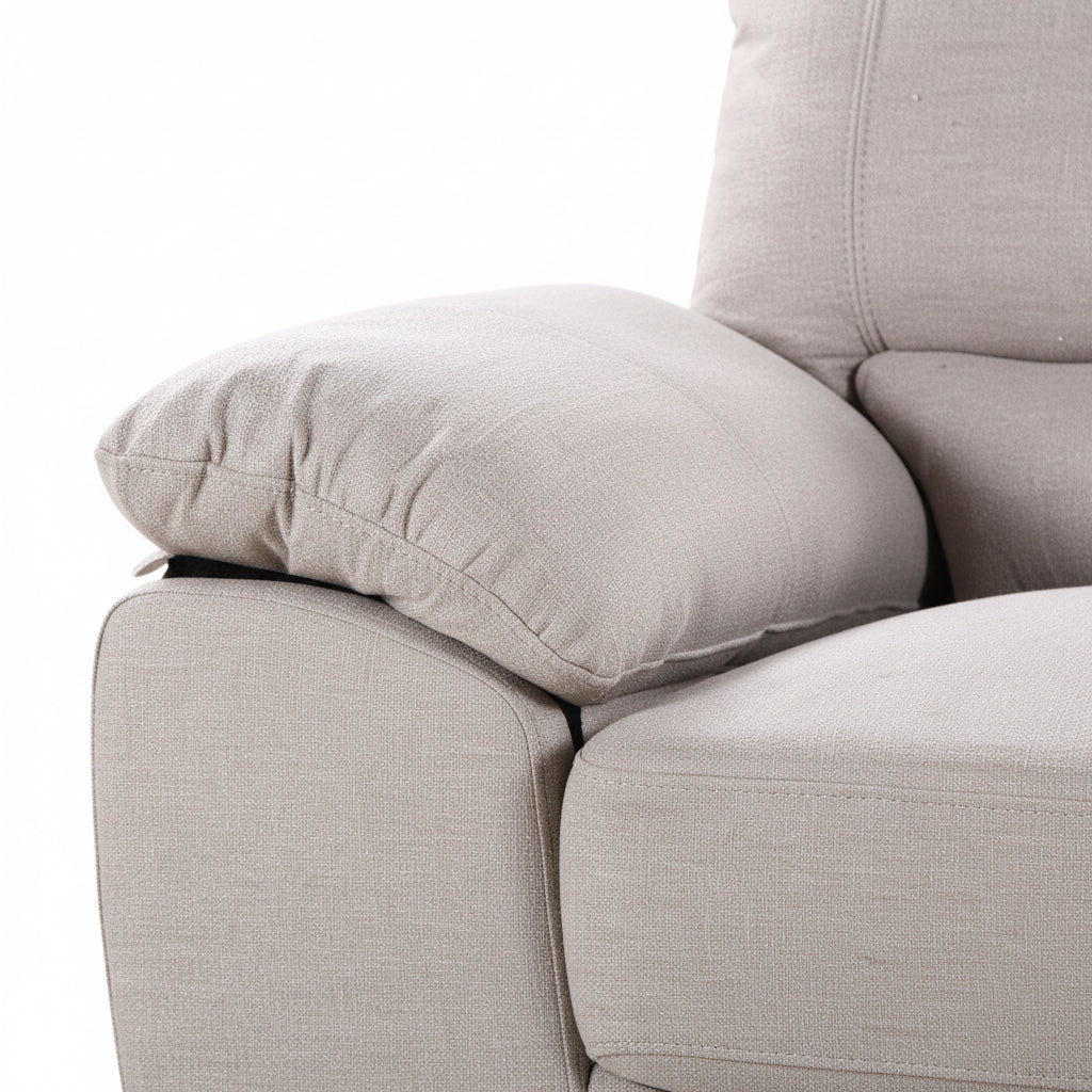 Sand Woven Fabric 3 Seater Sofa