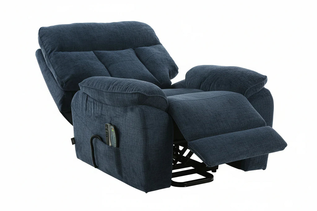 Heritage Home Rise and Recline + Massage + Heat Armchair in Blue