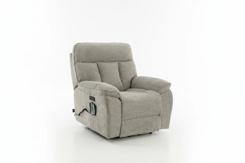 Heritage Home Rise and Recline + Massage + Heat Armchair in Grey