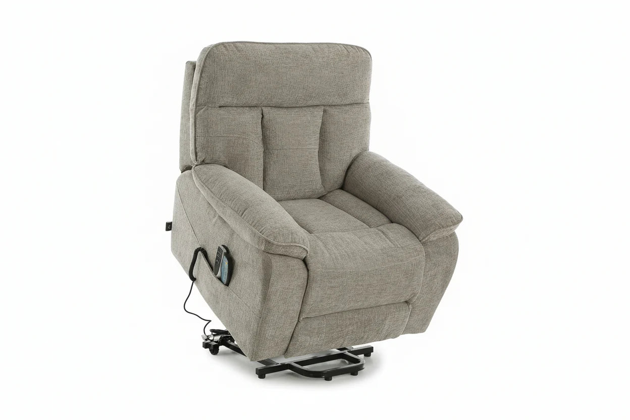 Heritage Home Rise and Recline + Massage + Heat Armchair in Grey