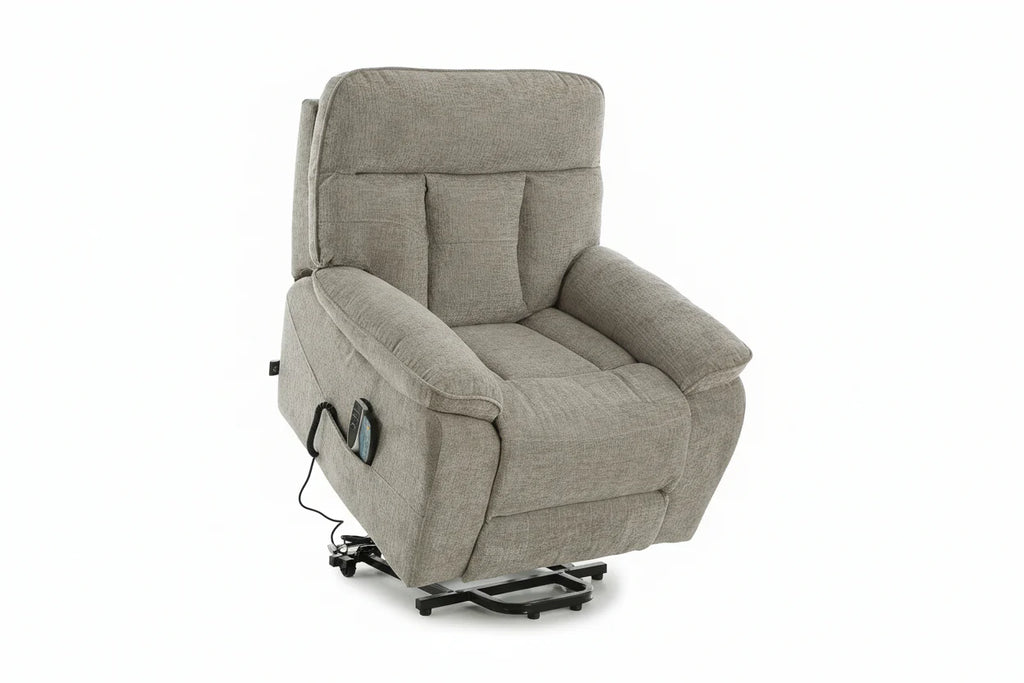 Heritage Home Rise and Recline + Massage + Heat Armchair in Grey