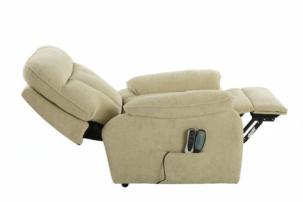 Heritage Home Rise and Recline + Massage + Heat Armchair in Beige