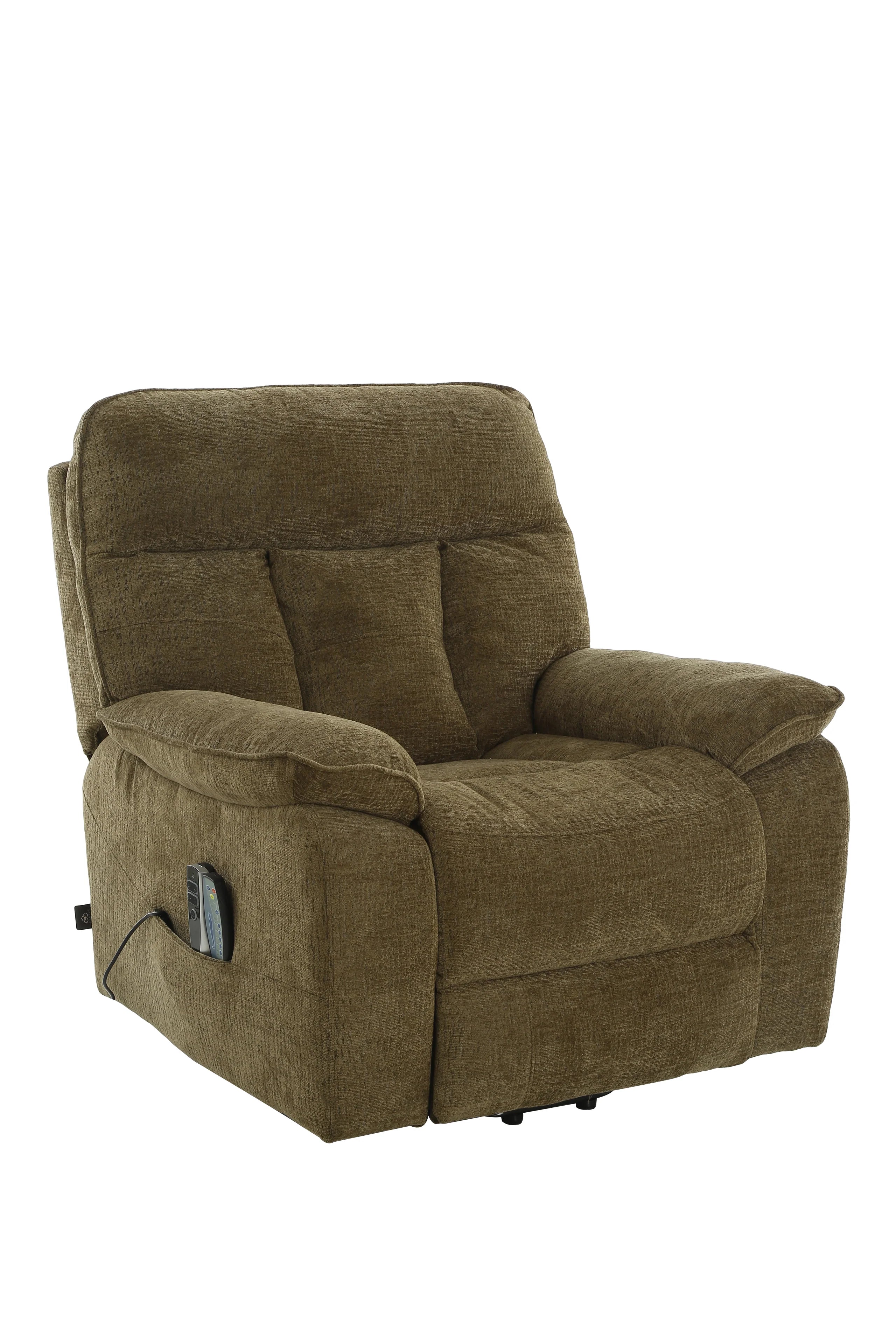 Heritage Home Rise and Recline + Massage + Heat Armchair in Brown