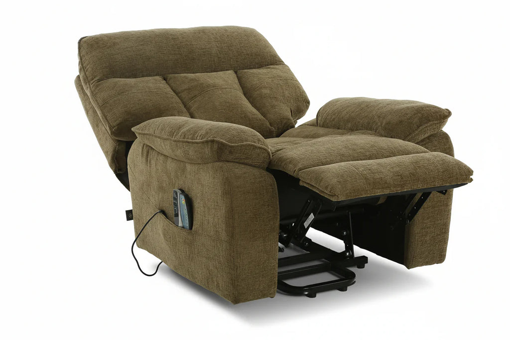 Heritage Home Rise and Recline + Massage + Heat Armchair in Brown