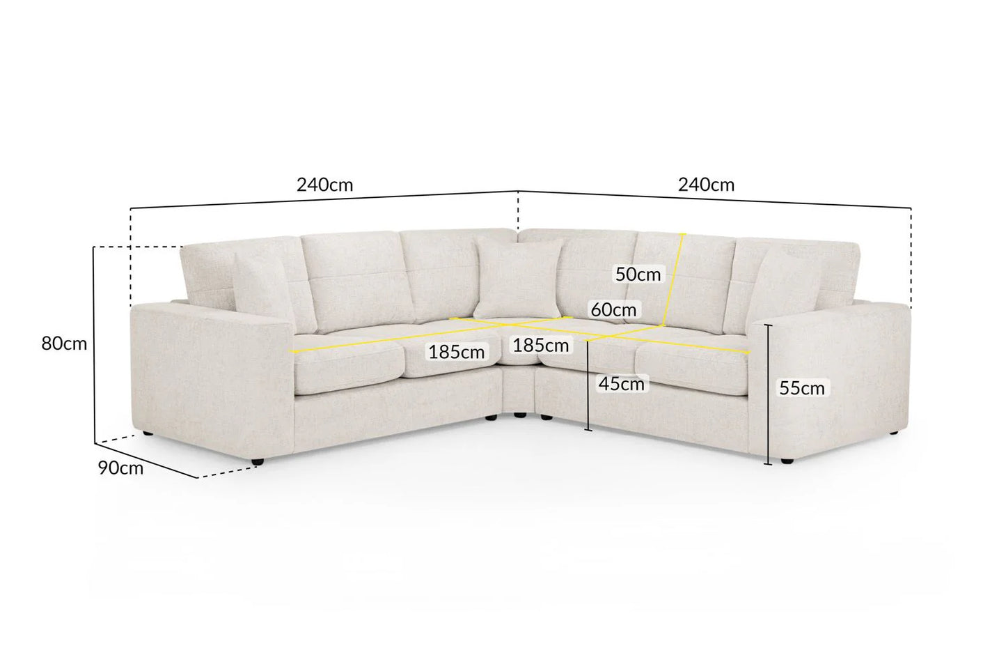 The Chestnut Large Corner Sofa In Cream