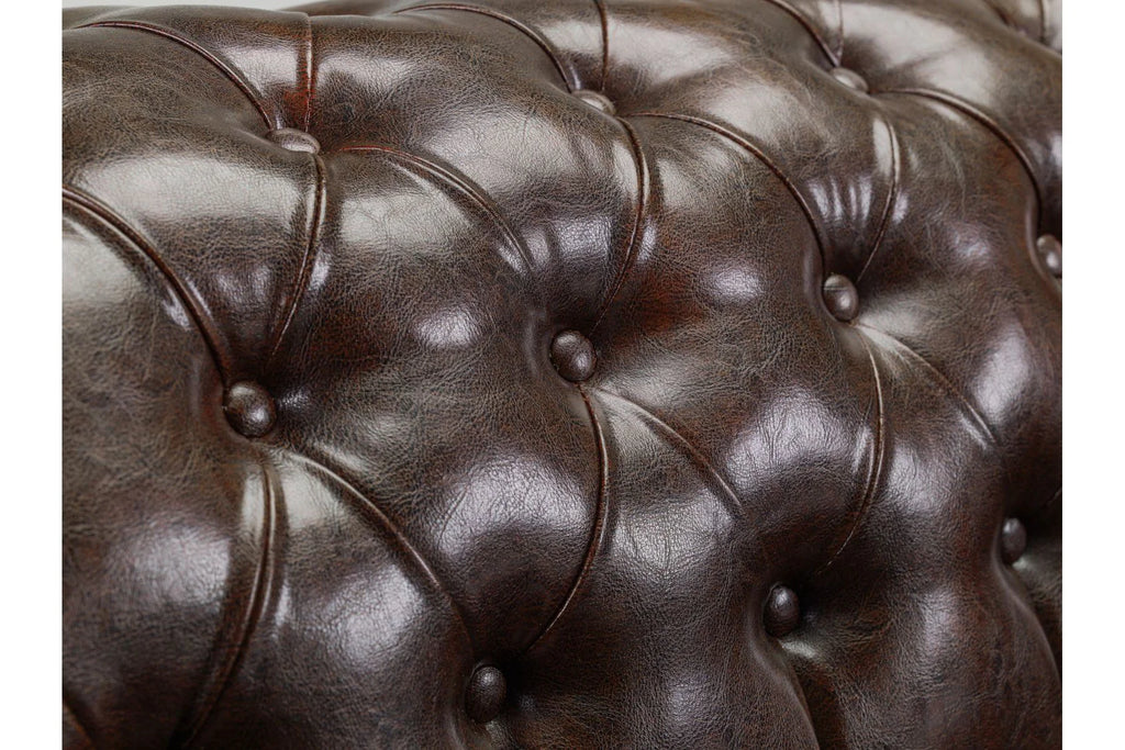 The Lancaster Chesterfield Armchair In Antique Brown Leather