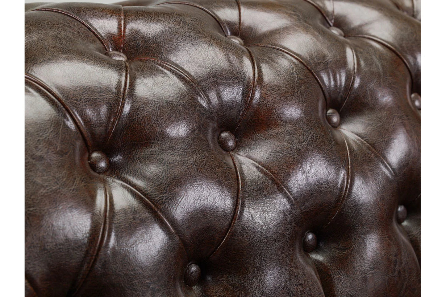 Chesterfield Sofa Armchair In Antique Brown Leather