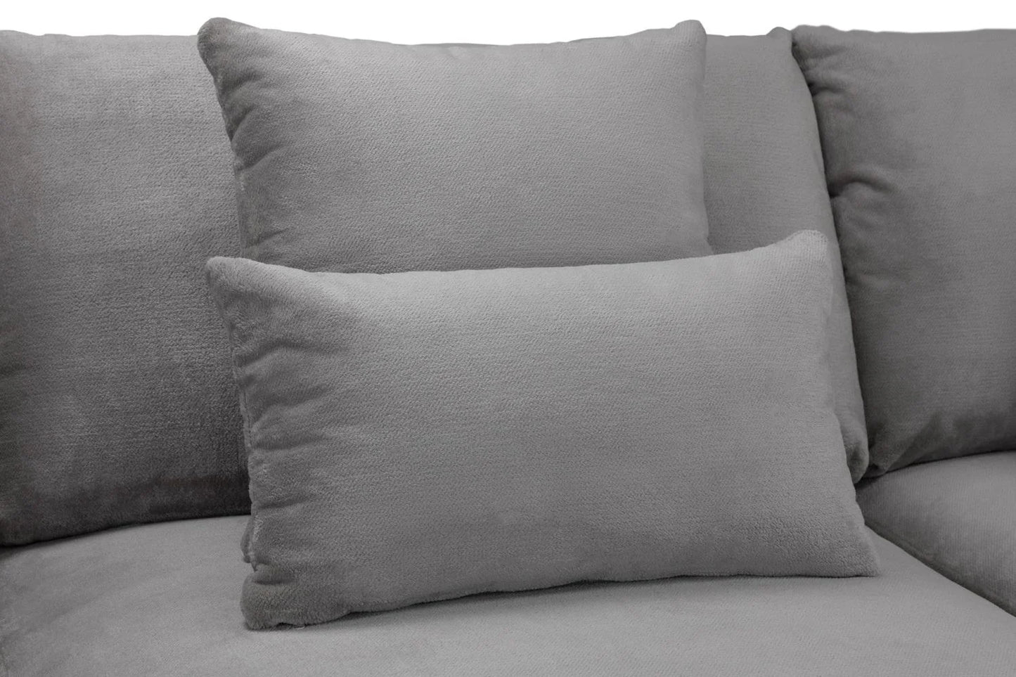 Mirabel Left Hand Facing Corner Sofa In Grey Velvet