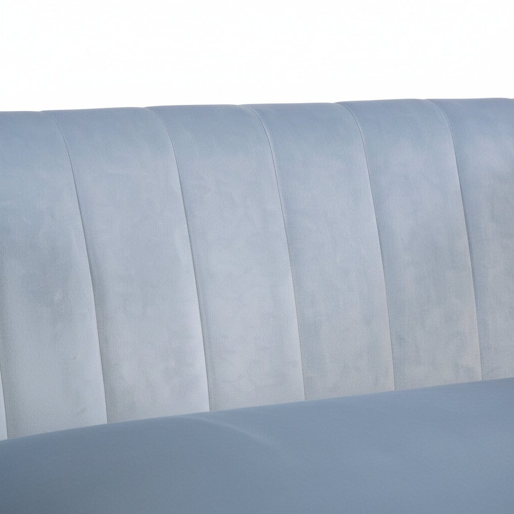 Baby Blue Velvet Armchair with Gold Legs