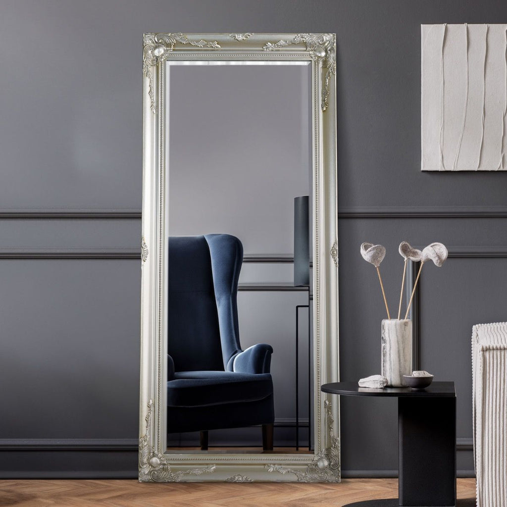 Silver Ornate Full Length Mirror