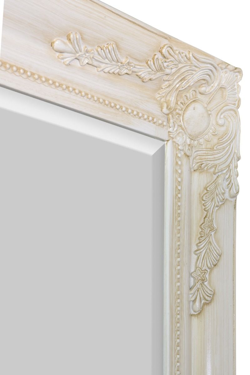 6.7 Foot Tall Extra Large Leaner Mirror in Aged Ivory