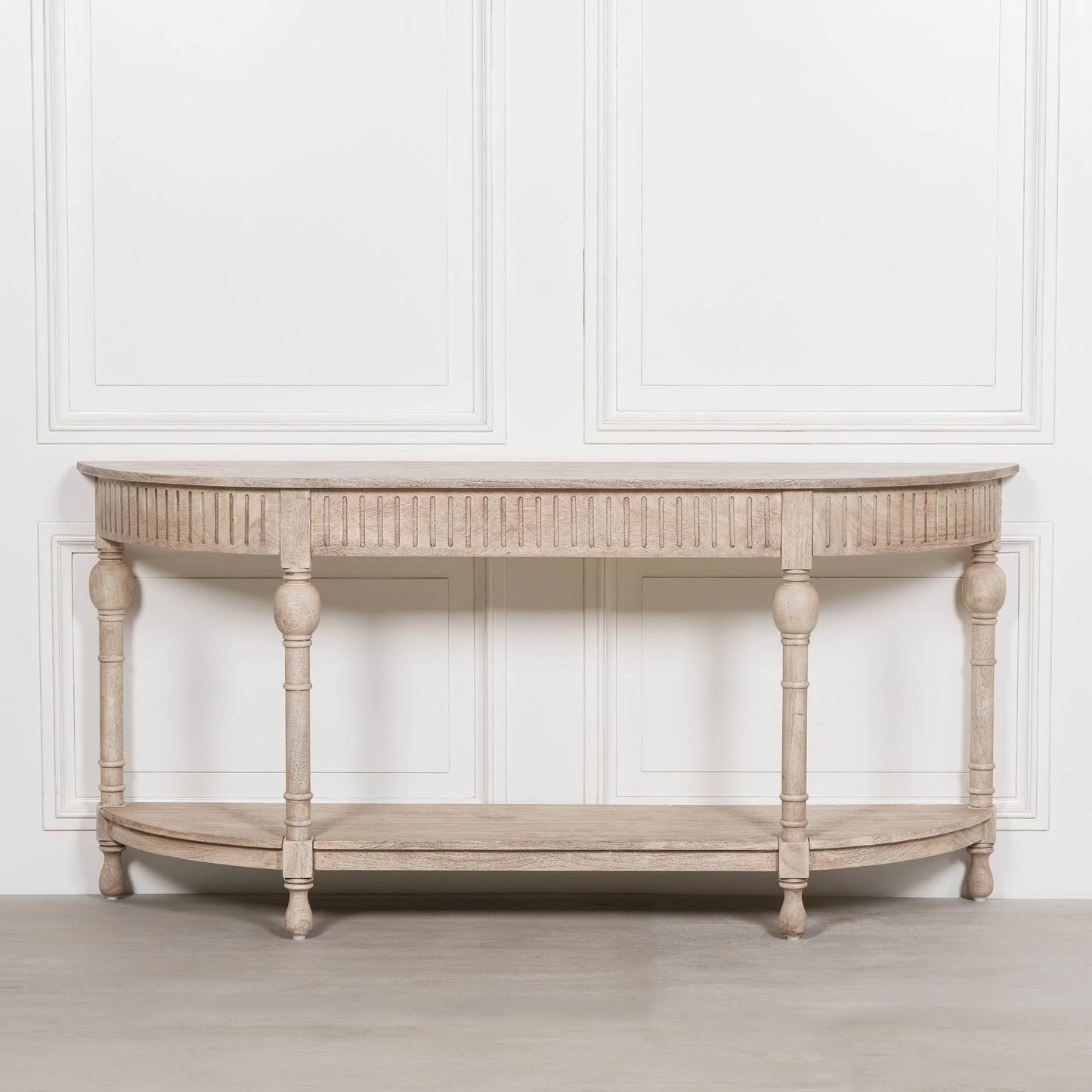 Acacia Wooden Curved Console