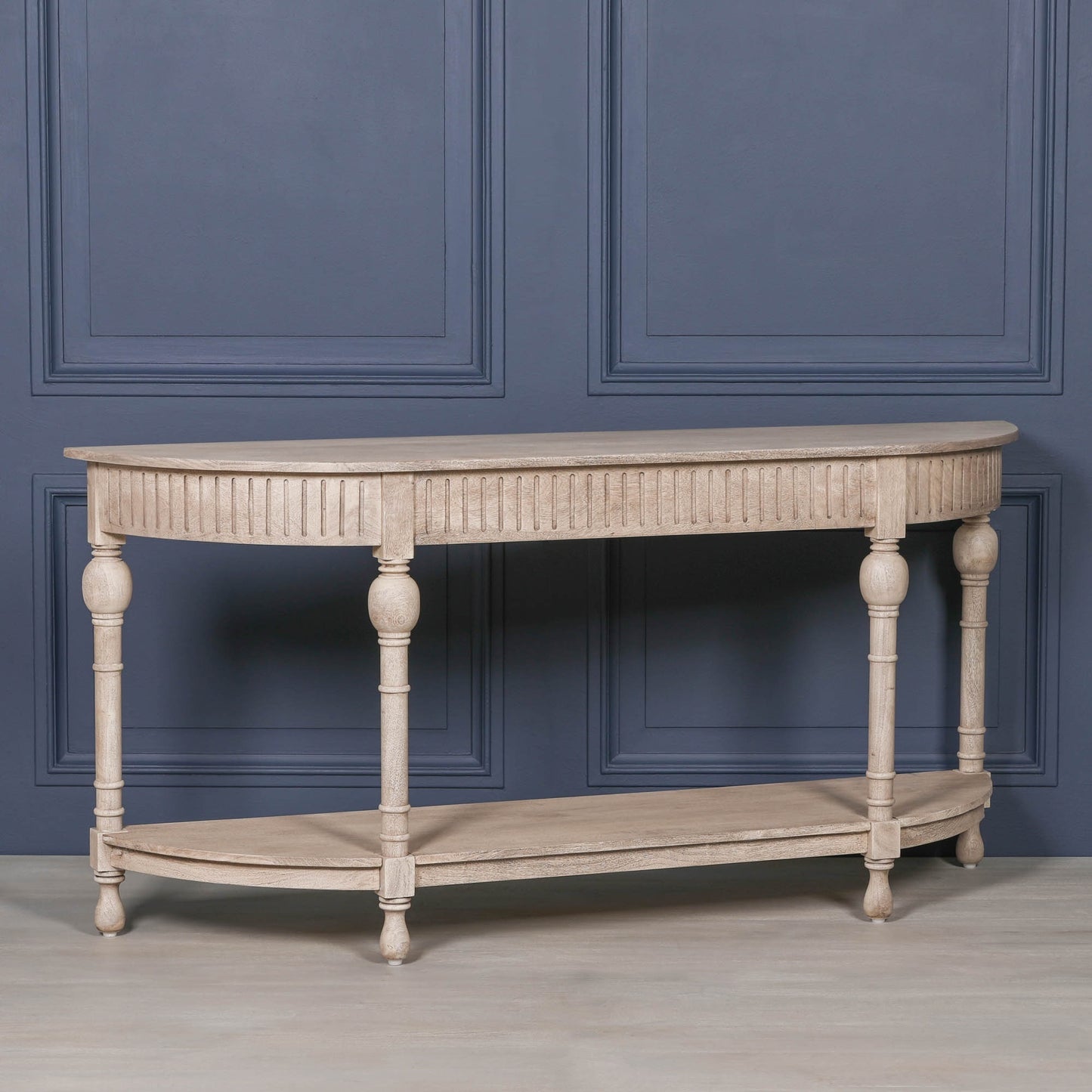 Acacia Wooden Curved Console