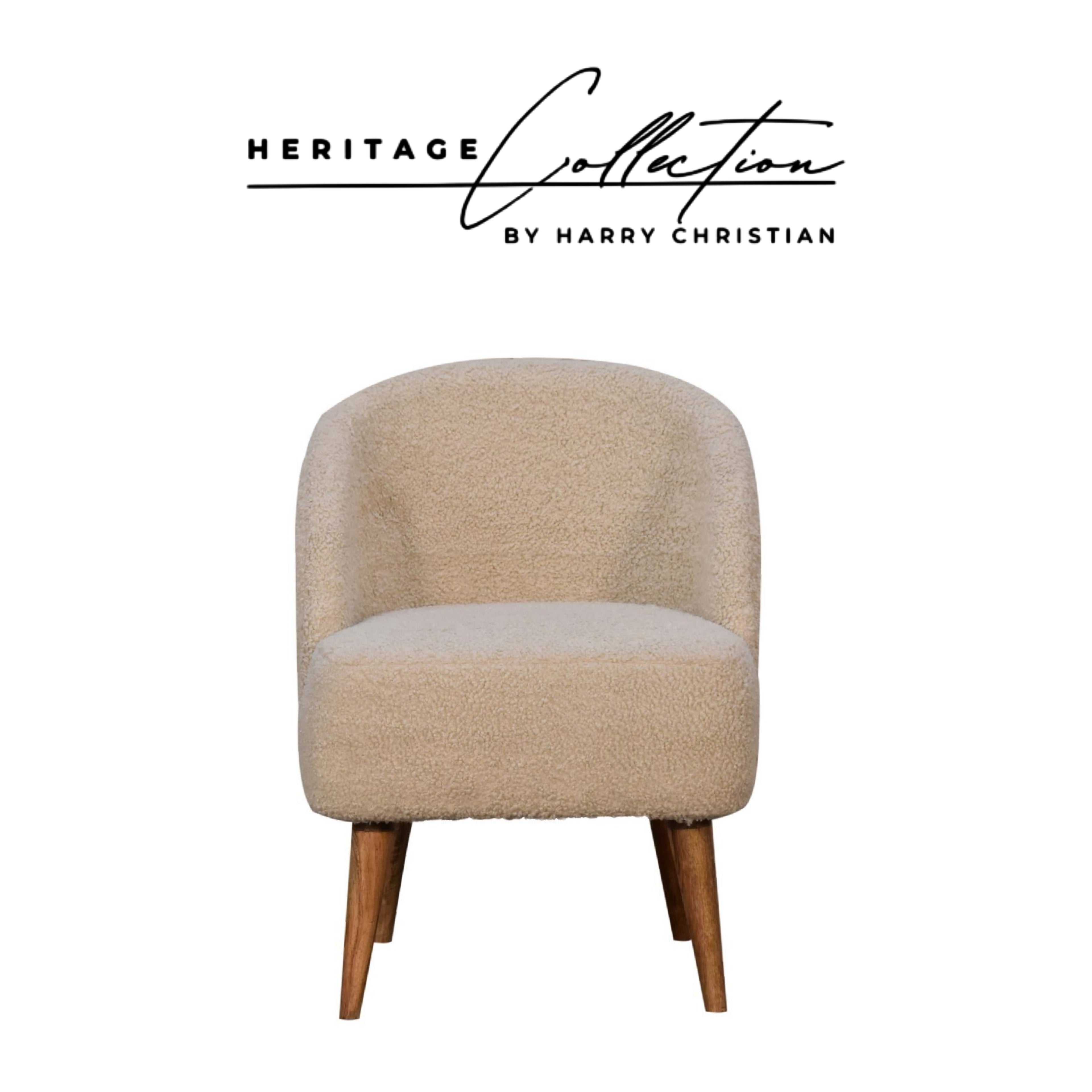 Heritage Collection Cream Boucle Tub Chair
