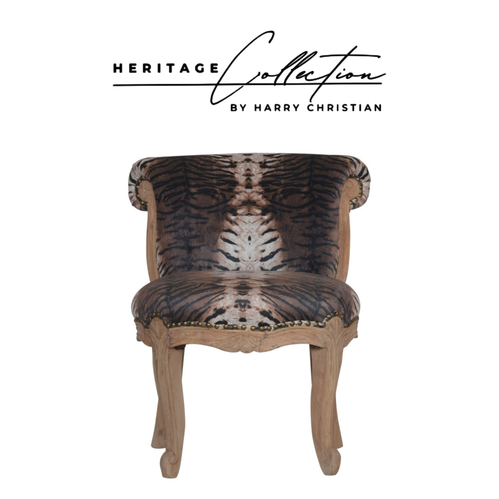 Heritage Collection Tiger Printed Studded Chair
