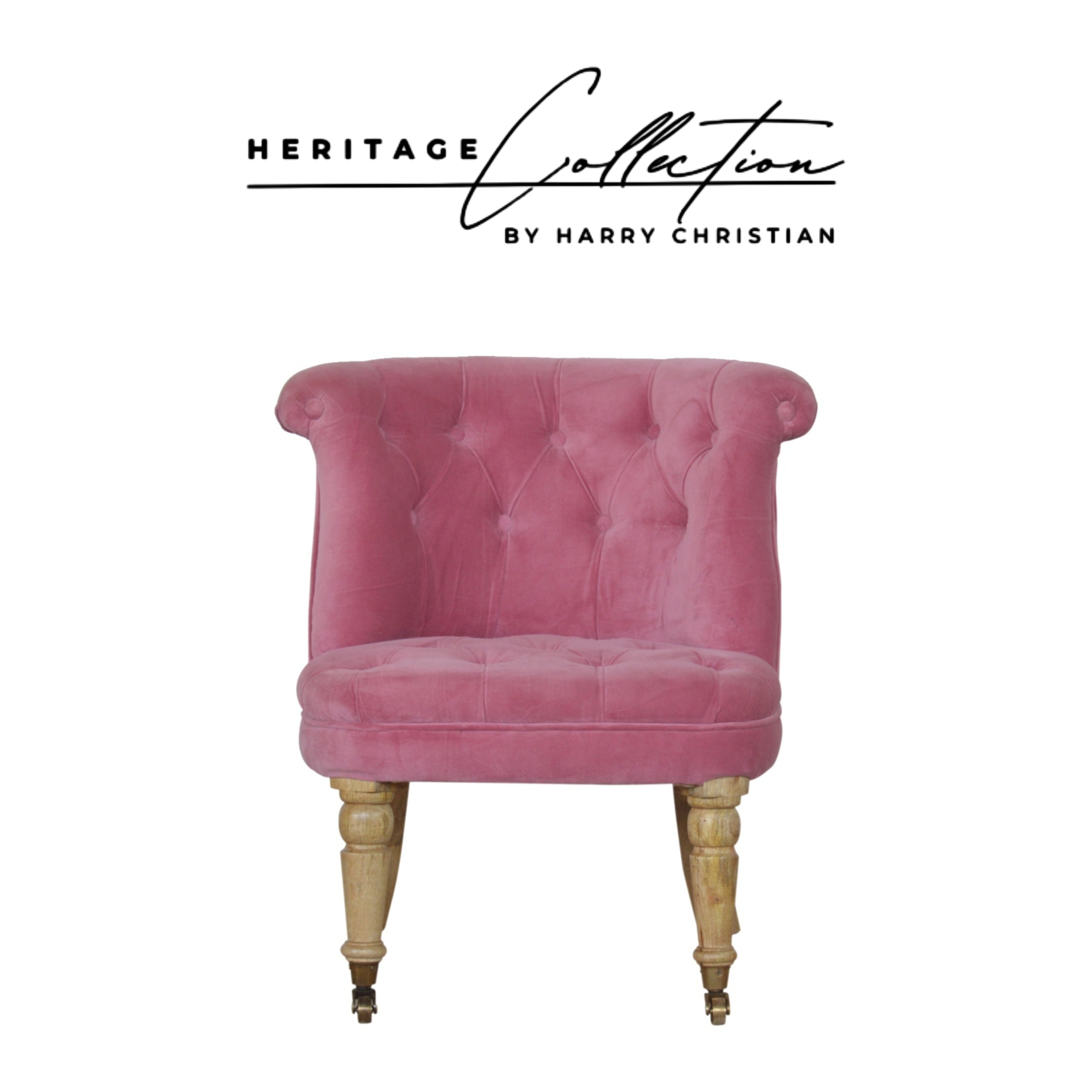 Heritage Collection Pink Velvet Accent Chair