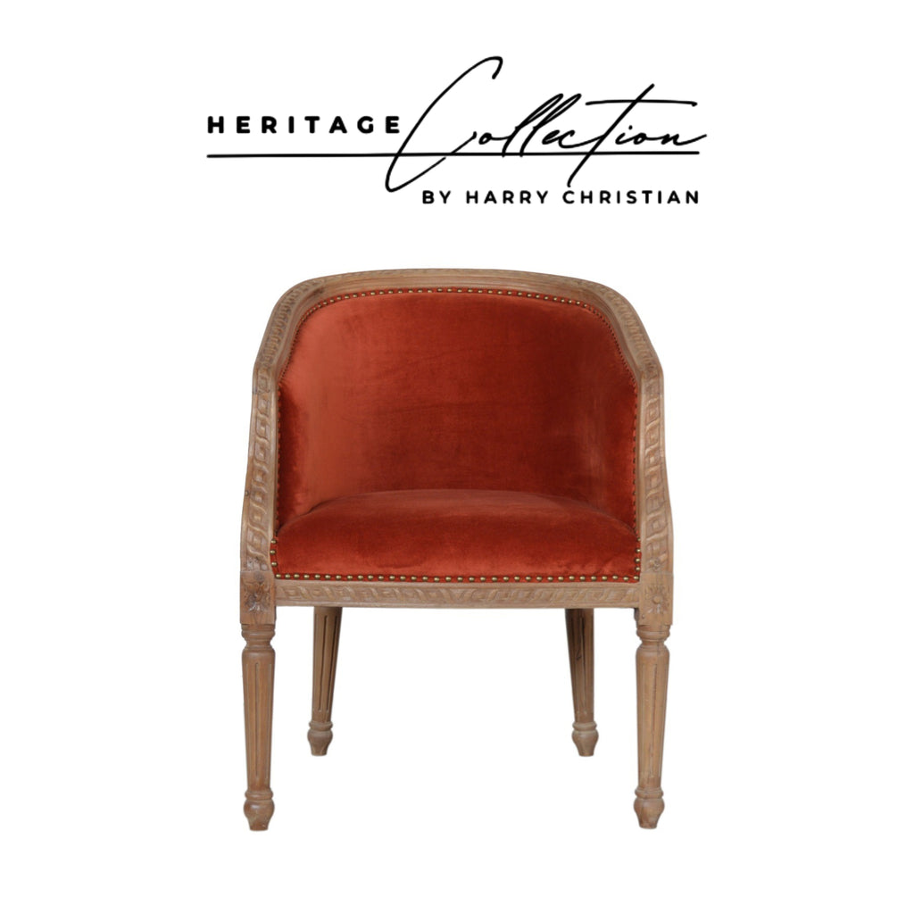 Heritage Collection Rust Velvet Occasional Chair