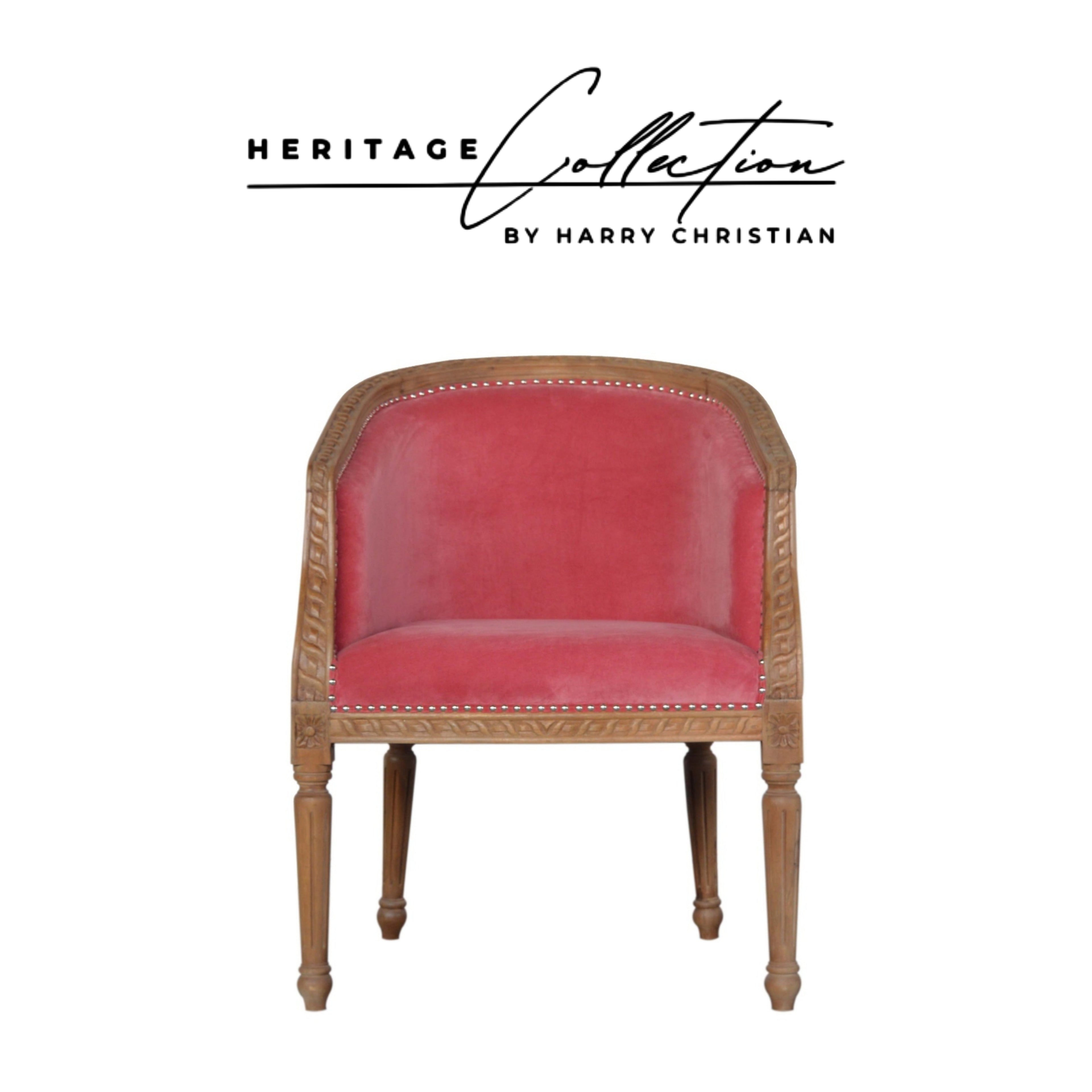 Heritage Collection Pink Velvet Occasional Chair