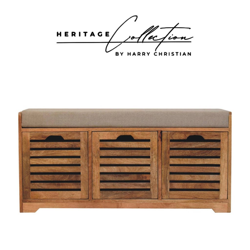 Heritage Collection Shutter Fronted Hallway Shoe Bench