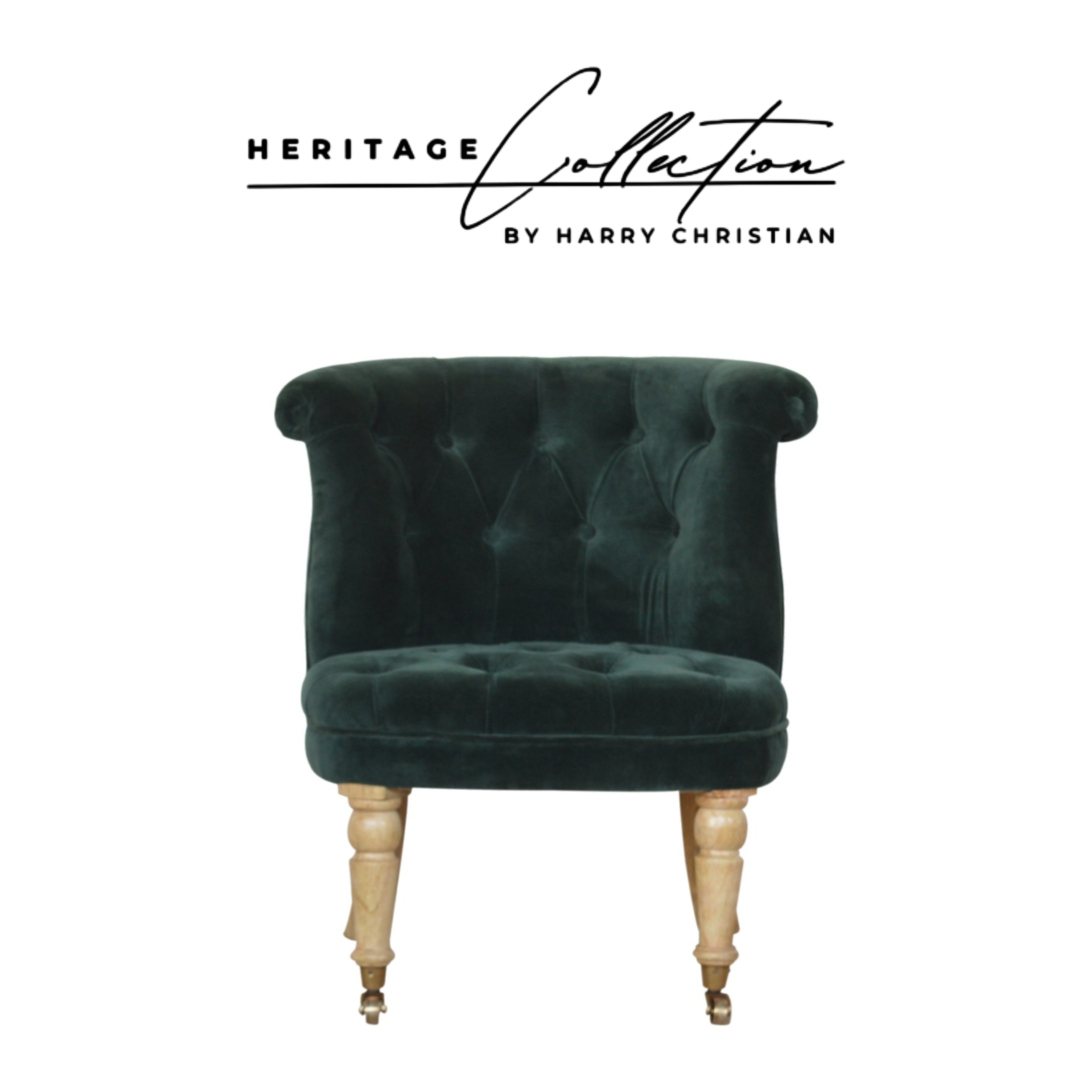 Heritage Collection Emerald Velvet Accent Chair