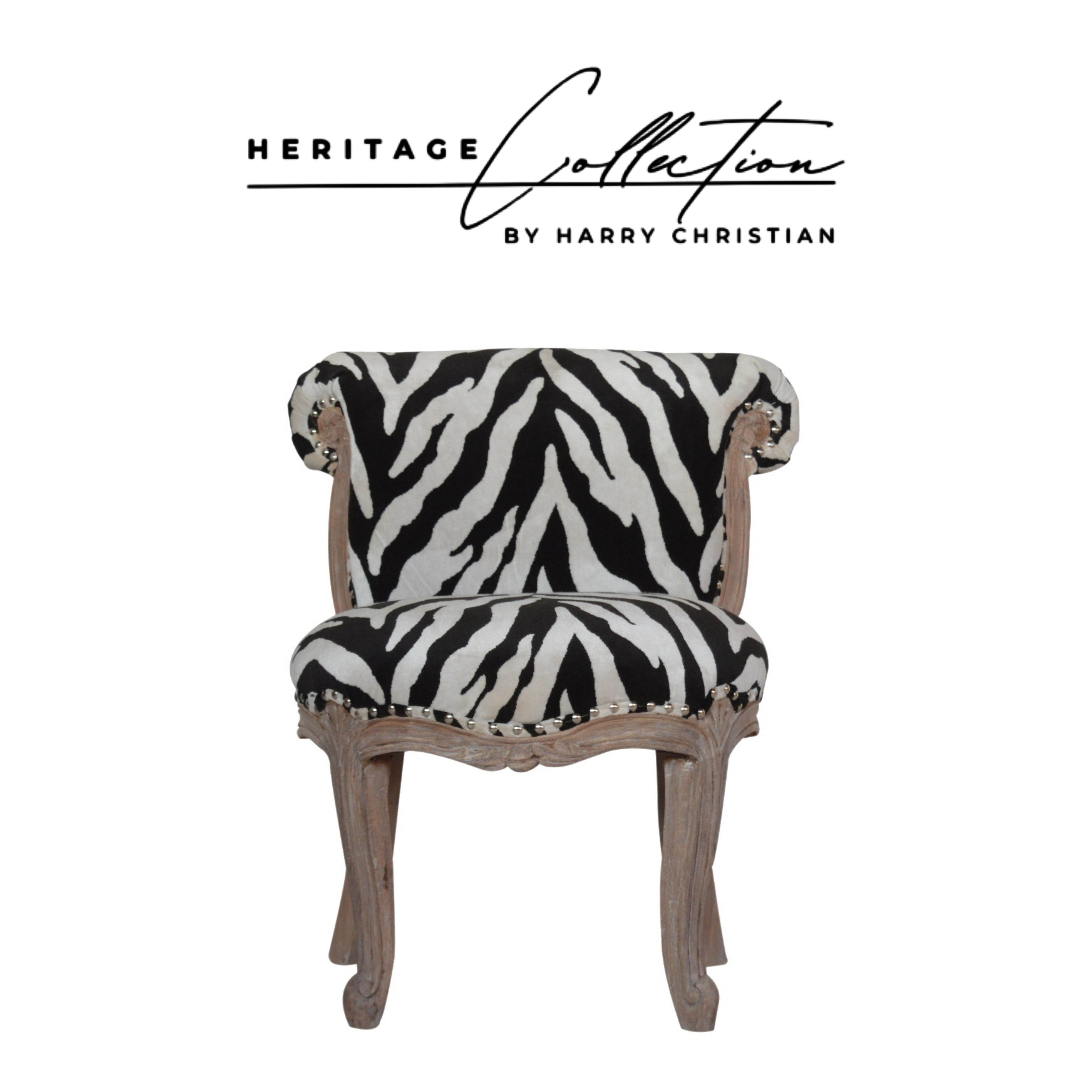 Heritage Collection Zebra Printed Studded Chair