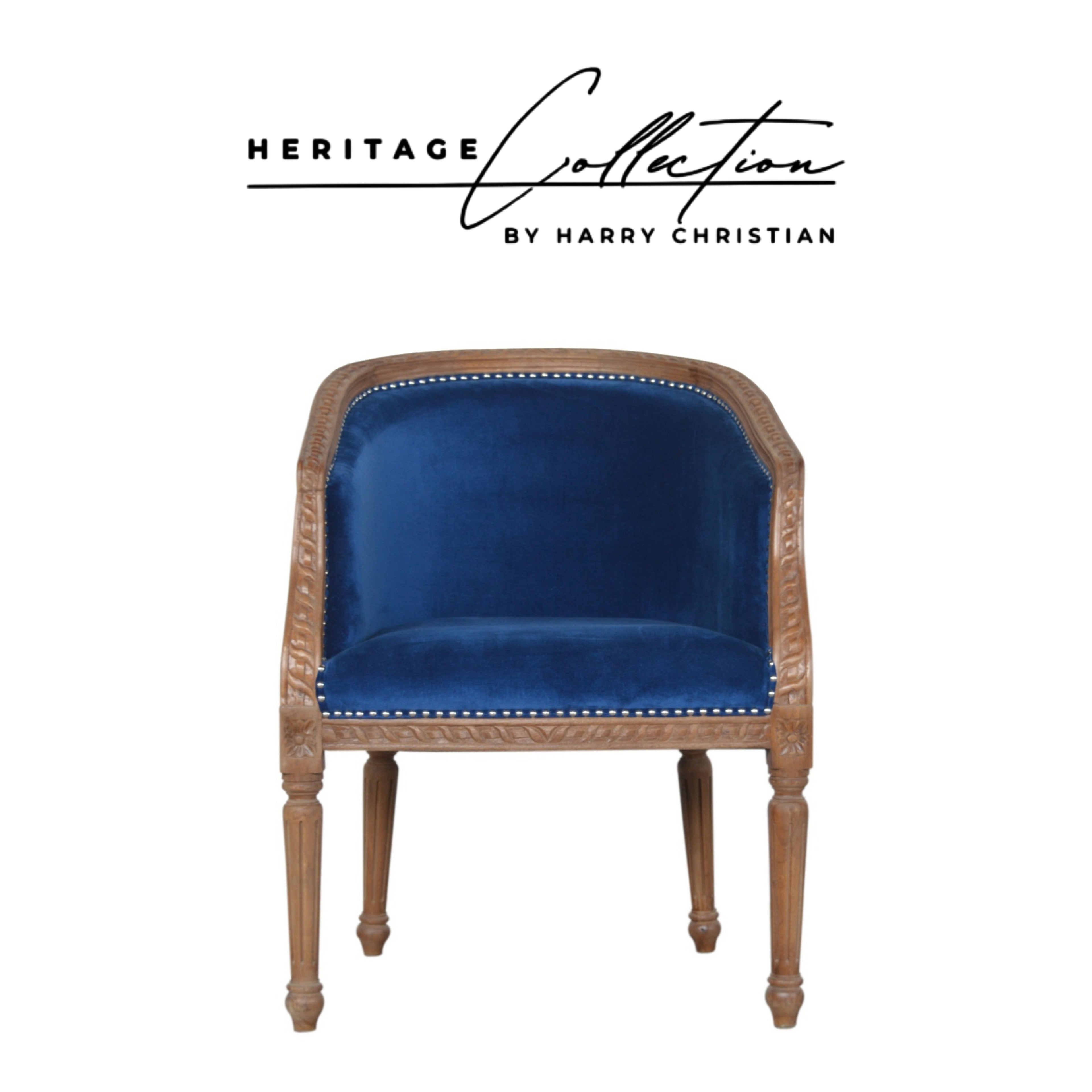 Heritage Collection Royal Blue Velvet Occasional Chair
